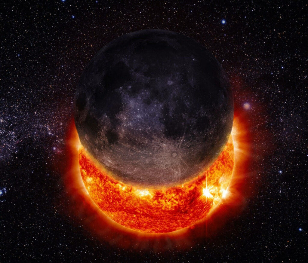 Stunning Solar Eclipse Wallpaper: Cosmic Ring of Fiery Light