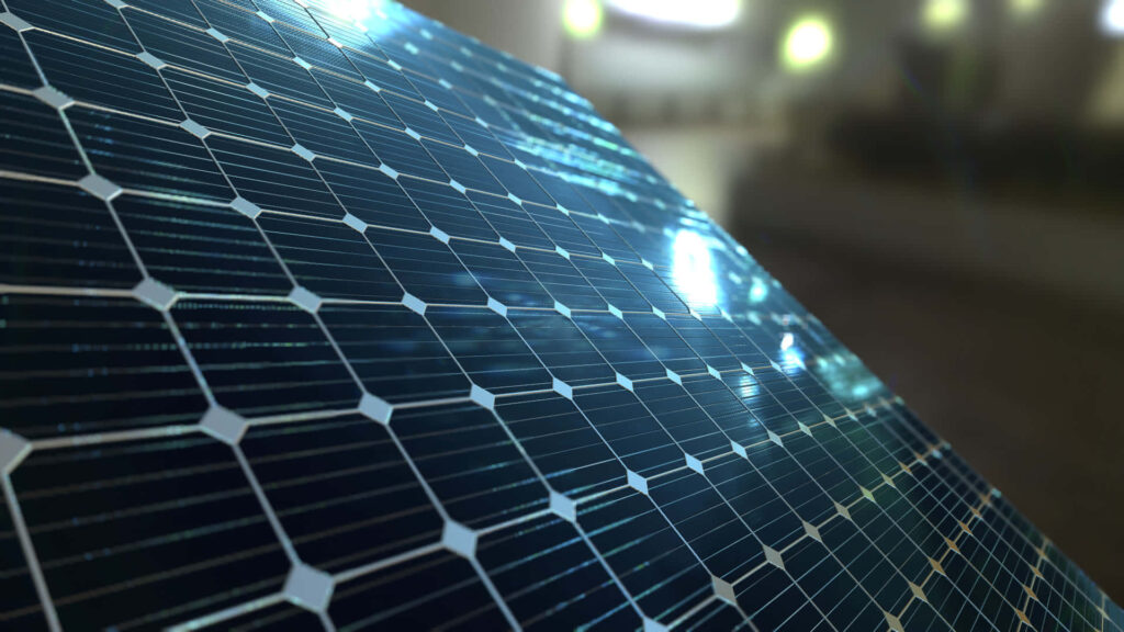Stunning Solar Panel Close-Up: Bright Reflection & Renewable Energy Wallpaper