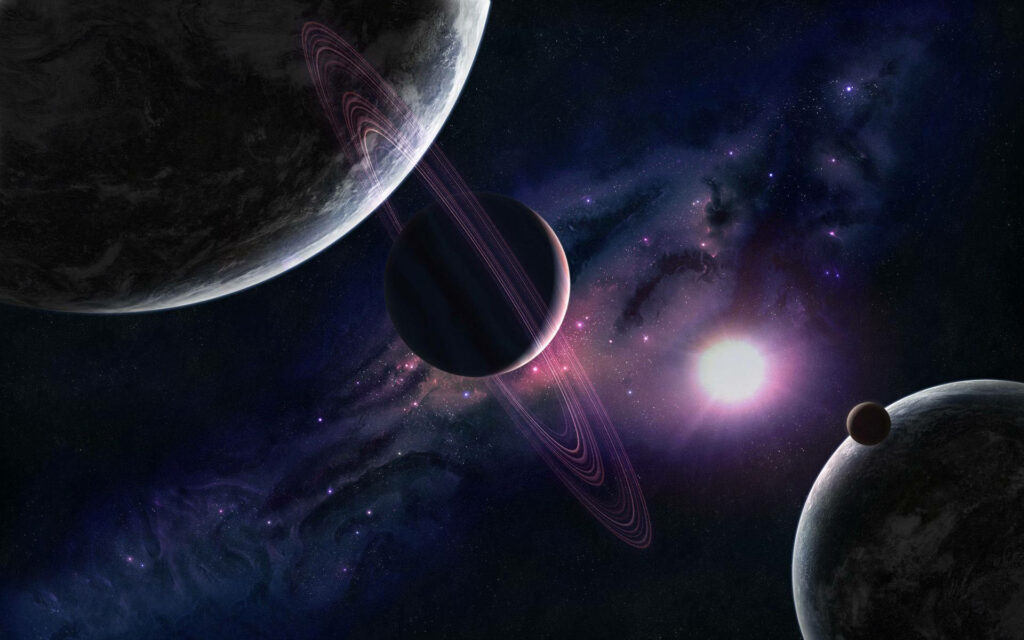 Stunning Solar System Portrait Wallpaper: Vibrant Planets & Stars