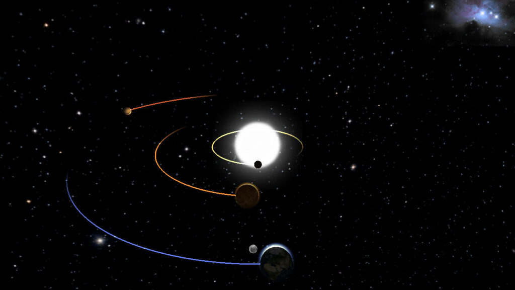 Stunning Solar System Wallpaper: Glowing Sun & Orbiting Planets