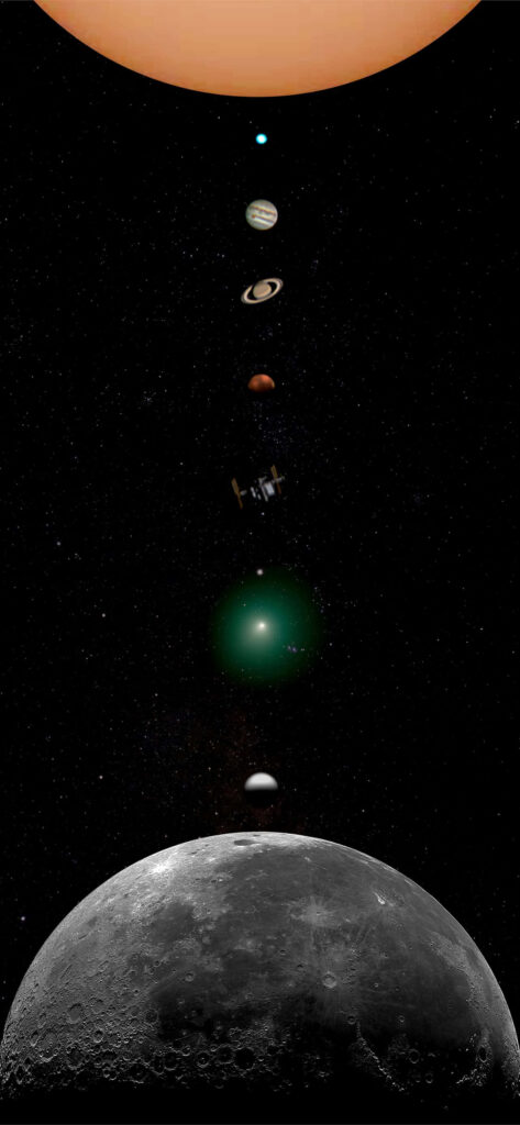 Stunning Solar System Wallpaper: Planets & Moon in Starry Background