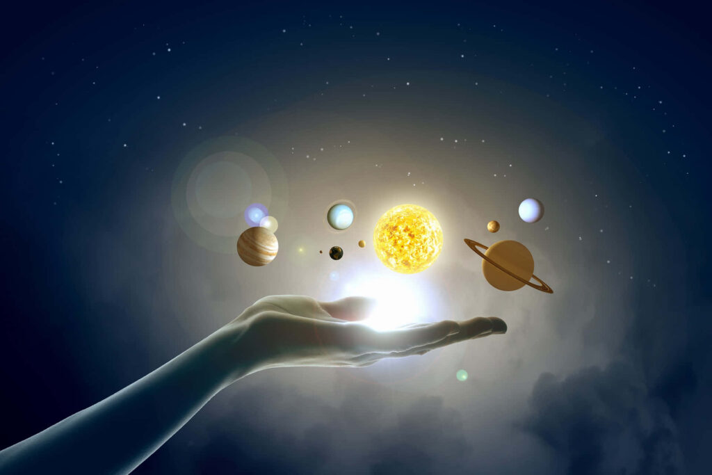 Stunning Solar System Wallpaper: Planets Orbiting the Radiant Sun