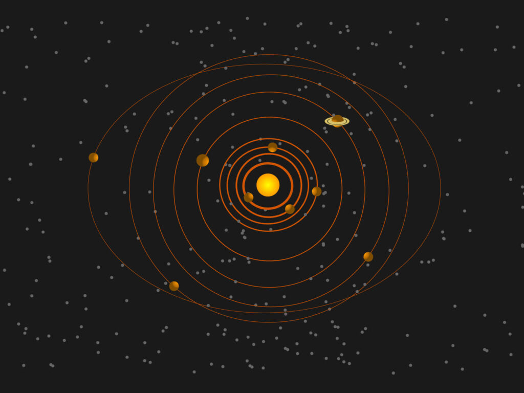 Captivating Solar System Wallpaper: Sun & Planets on Starry Background