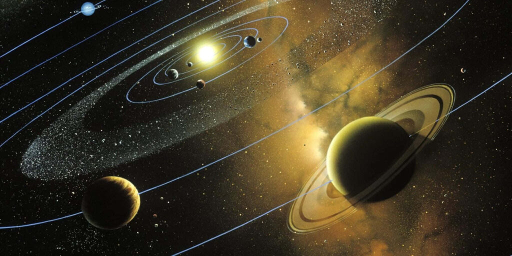 Radiant Solar System Wallpaper: Planets, Orbits & Golden Glow