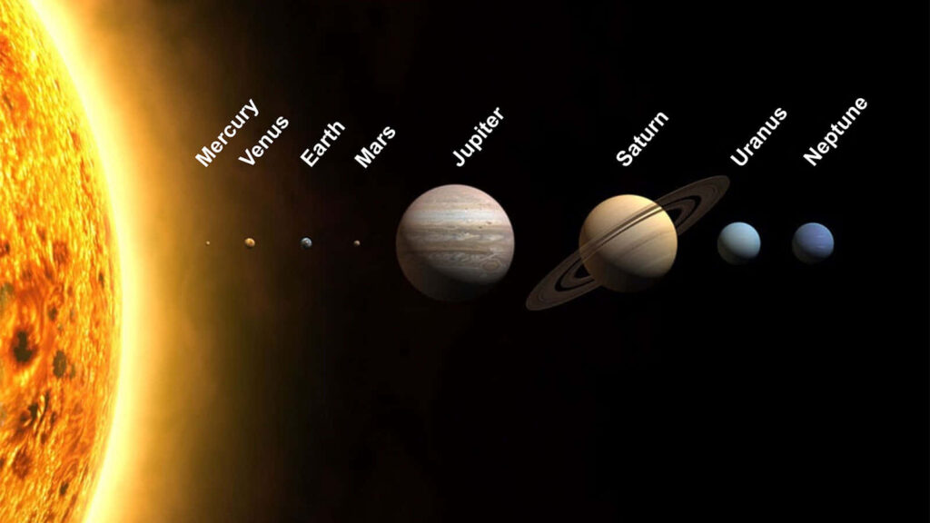 Solar System Formation Wallpaper: Sun and Planets in Stunning Alignment