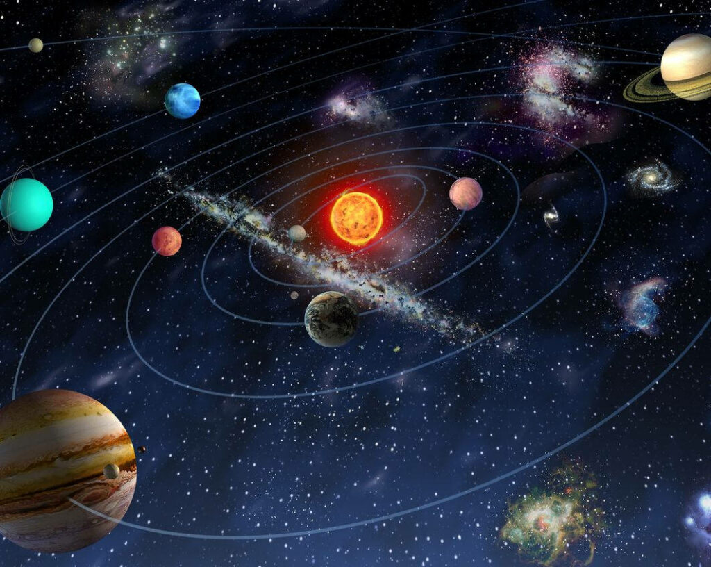Stunning Solar System Wallpaper: Sun, Planets & Cosmic Elements