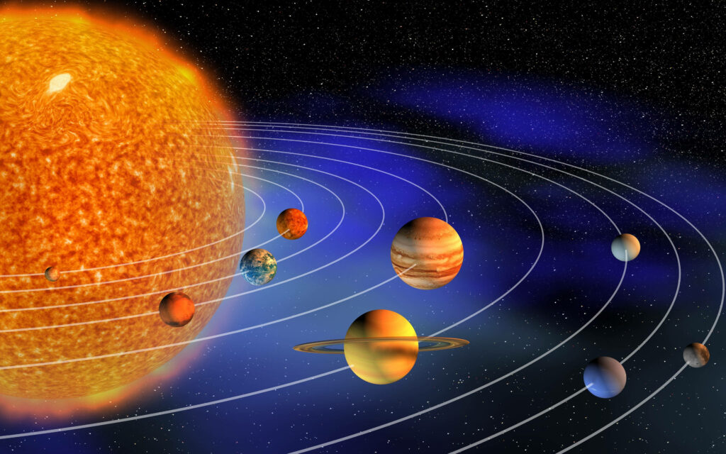 Vibrant Solar System Wallpaper: Stunning Cosmic Scene with Planets