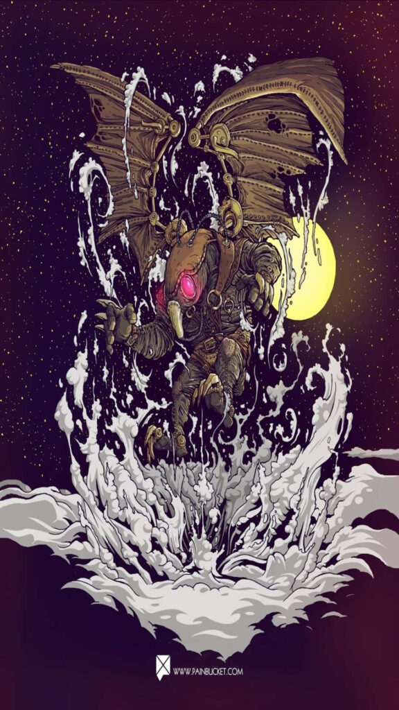 Stunning Songbird Fanart Wallpaper with Starry Sky and Moon
