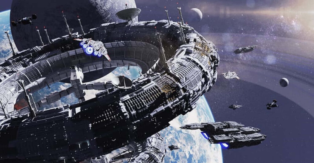 Stunning Space Station Wallpaper: Futuristic Cosmos Background