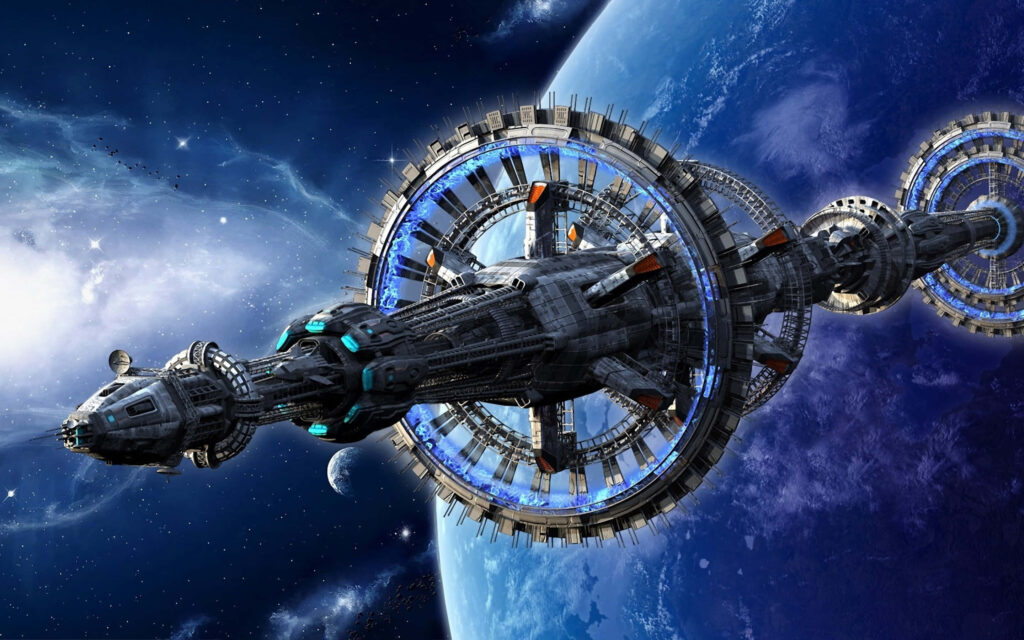 Stunning Space Station Wallpaper: Orbiting Earth in Cosmic Beauty