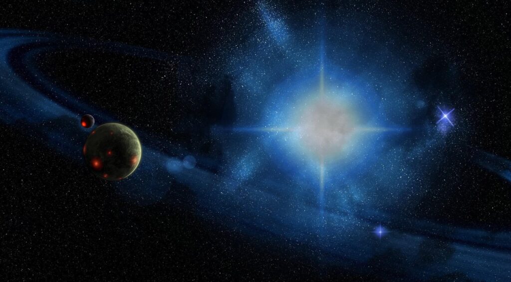 Radiant Space Wallpaper: Vibrant Cosmic Explosion & Stars