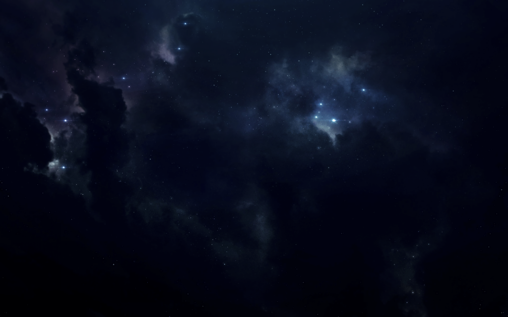 Stunning Space Wallpaper: Dark Cloudy Ambiance with Shining Stars