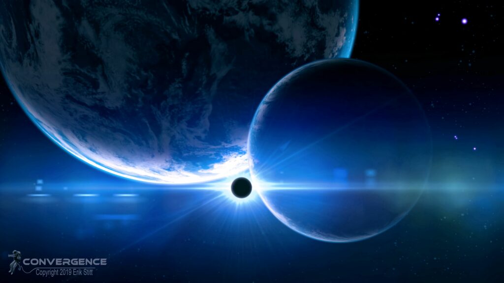 Stunning Space Wallpaper: Glowing Planets & Cosmic Beauty