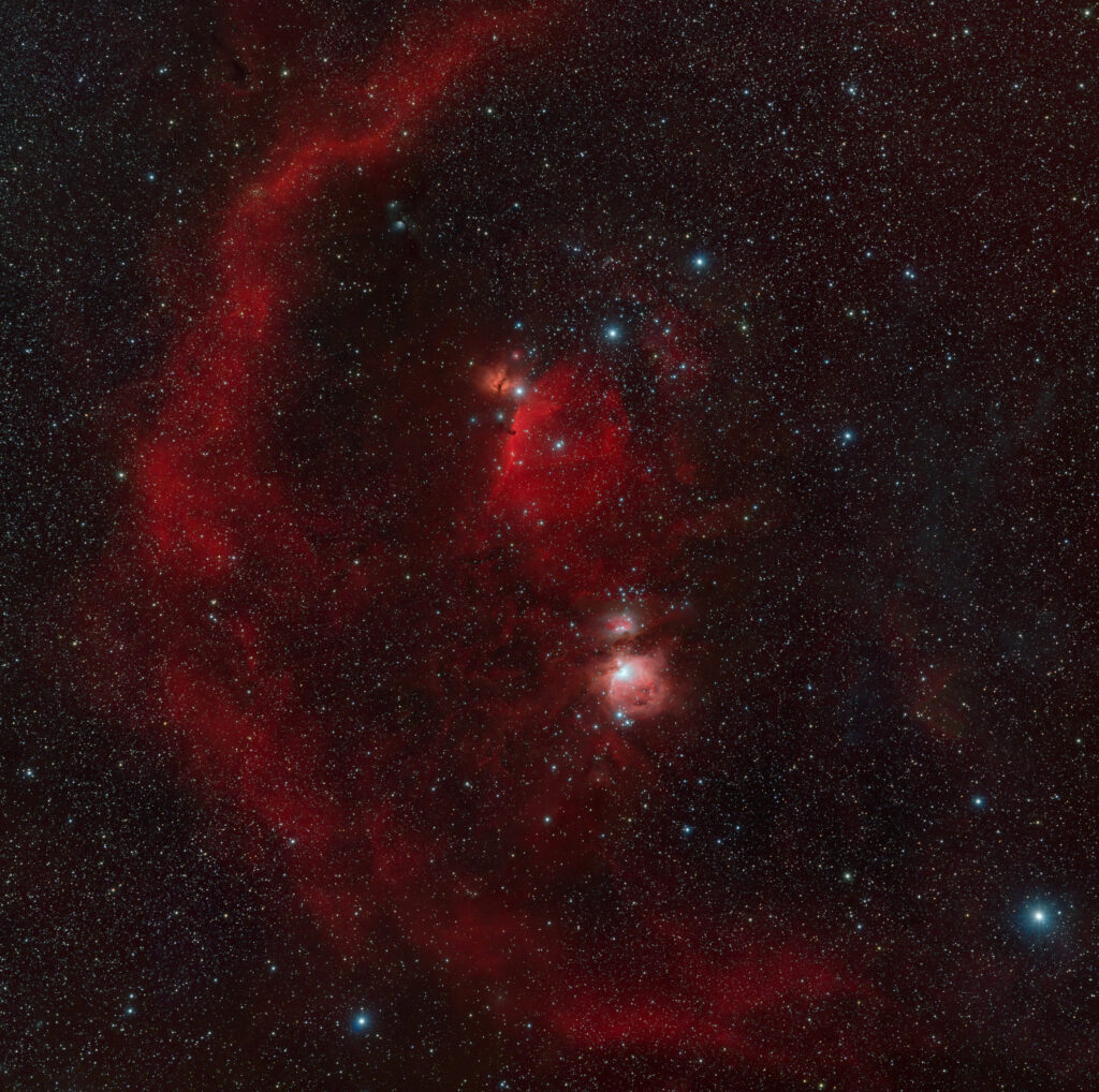 Breathtaking Space Wallpaper: Vibrant Red Nebula & Sparkling Stars