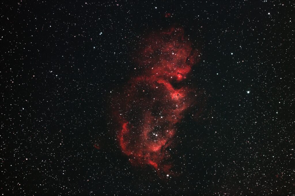 Stunning Space Wallpaper: Vibrant Red Nebula & Starry Galaxy Background