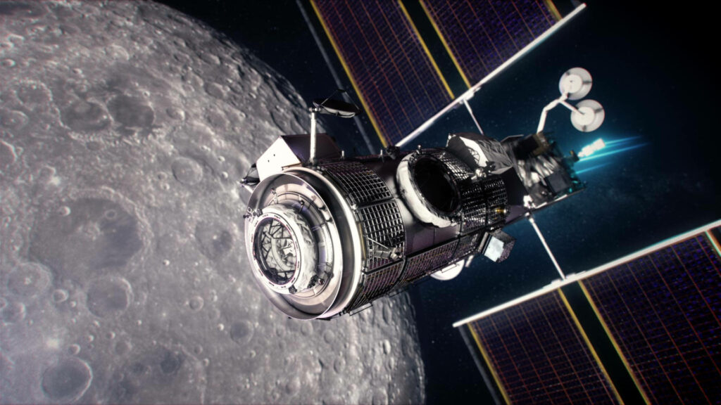 Stunning SpaceX Starship Wallpaper: Advanced Design with Moon Backdrop