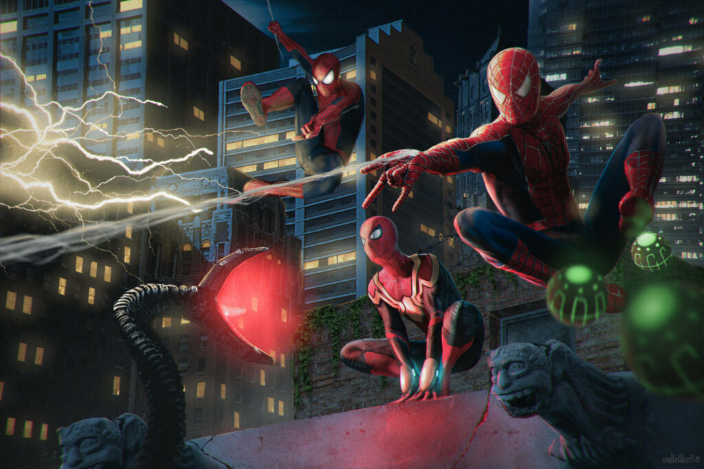 Stunning Spider-Man: No Way Home Wallpaper - Multiverse Action Art