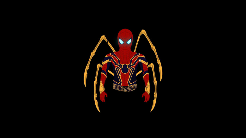 Dynamic Spiderman Iron Suit Wallpaper with Golden Claws