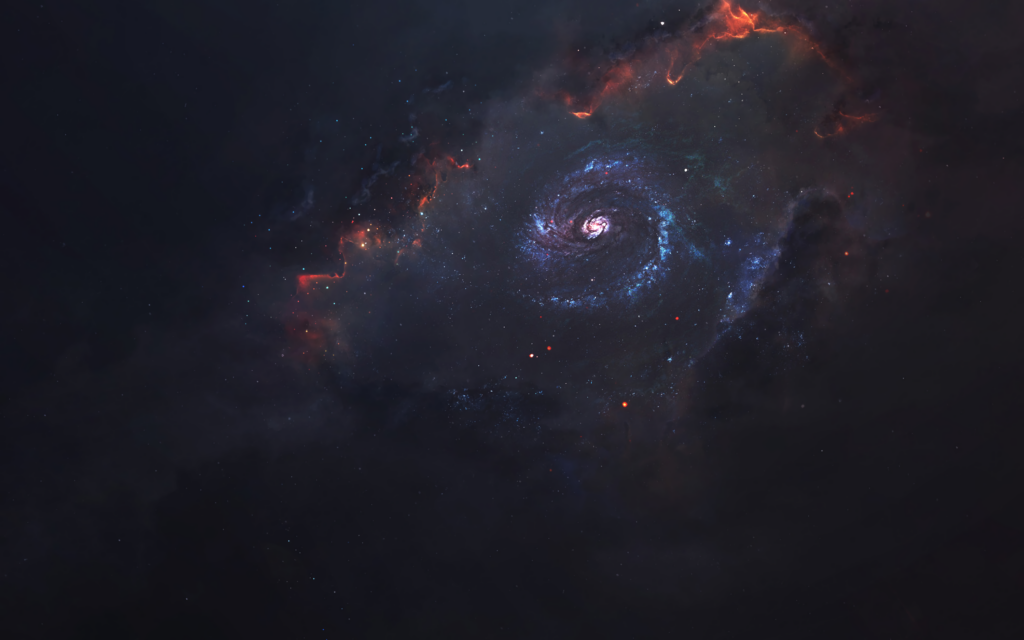 Stunning Spiral Galaxy Wallpaper: Cosmic Funnel in Space Background