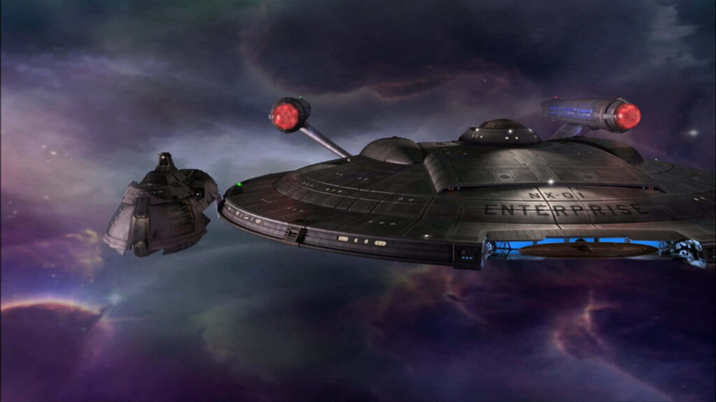 Stunning Star Trek Enterprise Wallpaper: Explore Colorful Space