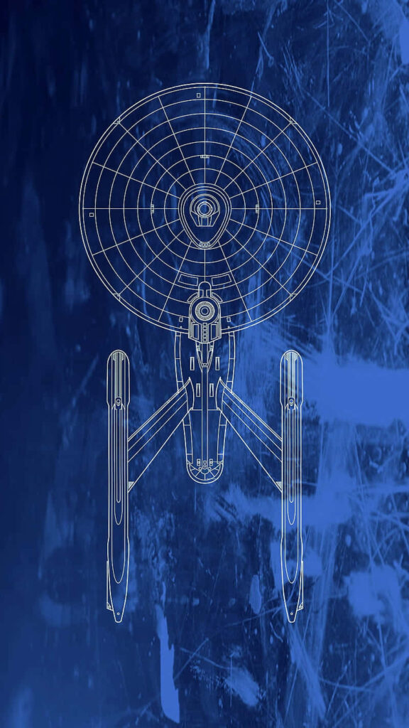 Stunning Star Trek Phone Wallpaper: Blue Starship Enterprise Design