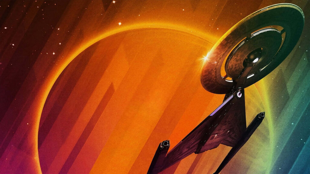 Stunning Star Trek Wallpaper: Starship & Vibrant Planet Background