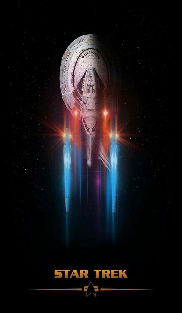 Stunning Star Trek Wallpaper: Vibrant Spacecraft & Cosmic Background
