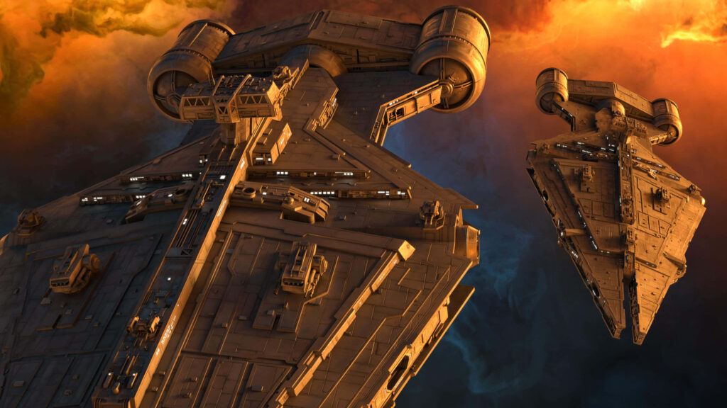 Stunning Star Wars Imperial Light Cruiser Cosmic Wallpaper Background