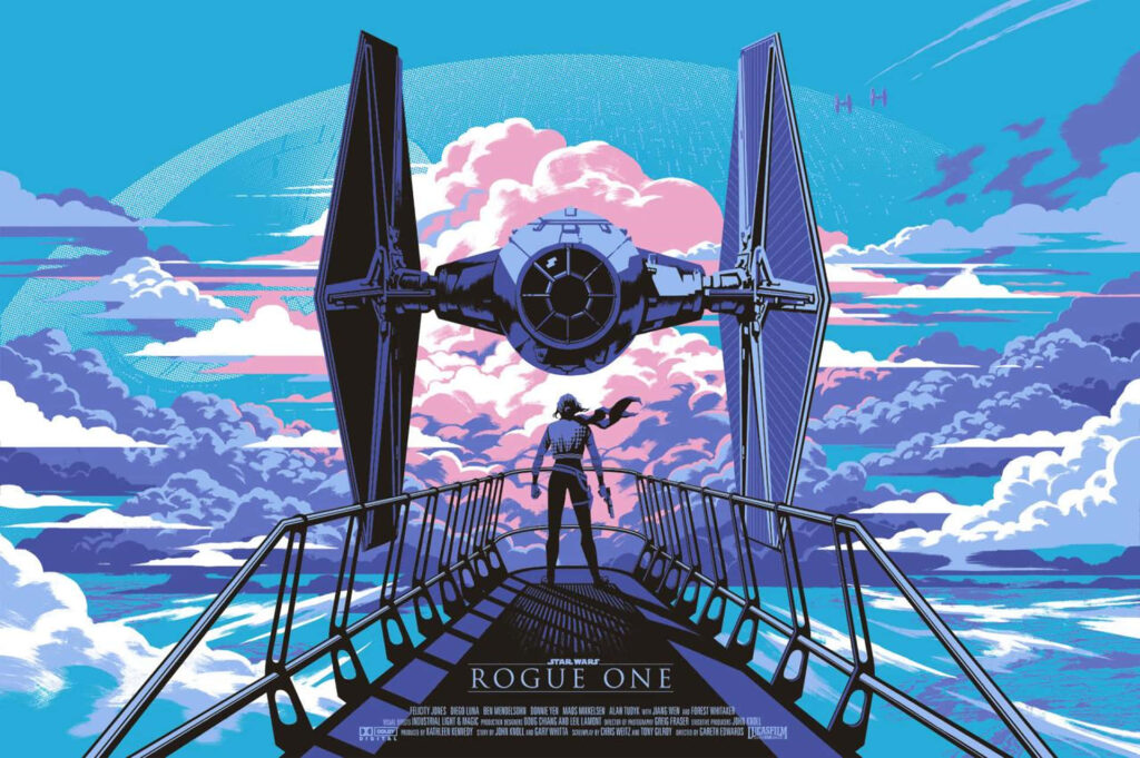 Epic Rogue One Wallpaper: TIE Fighter in a Dramatic Sky