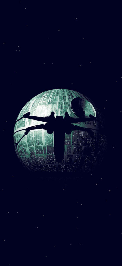 Stunning Rogue One X-Wing Wallpaper Against Death Star Backdrop