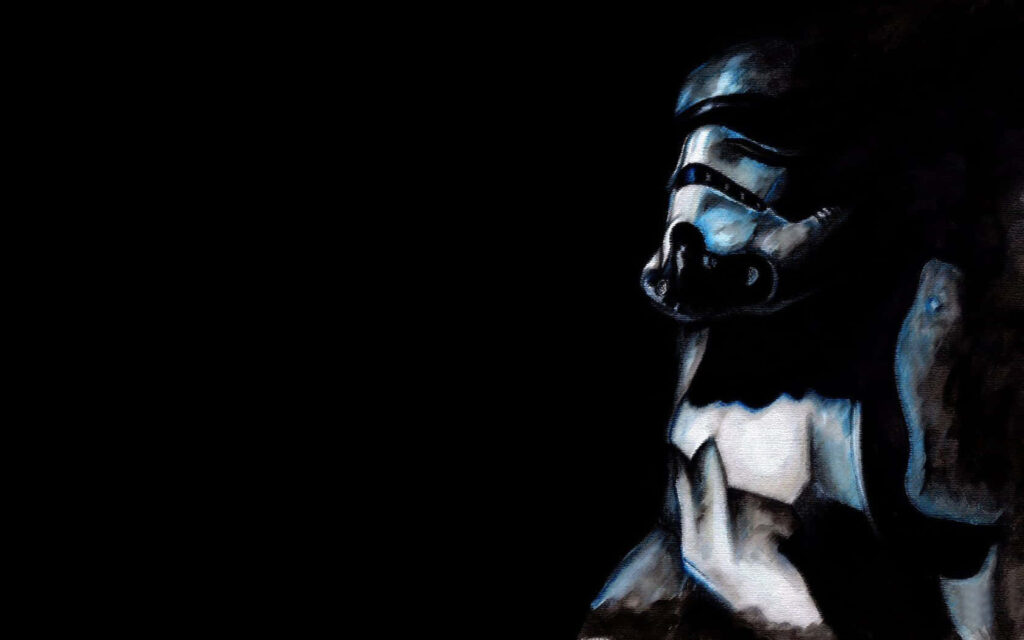 Stunning Star Wars Stormtrooper Wallpaper: Intense Glow on Black