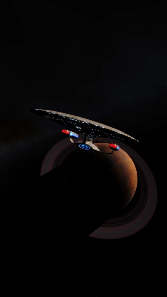Elegant Starship Enterprise Wallpaper: Explore Space with Style