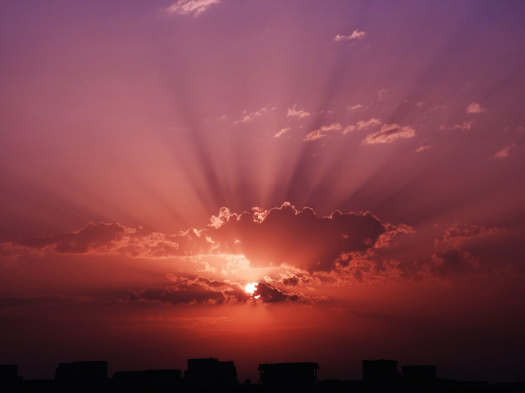 Stunning Sunrise HD Wallpaper: Vibrant Dawn Sky with Light & Shadows