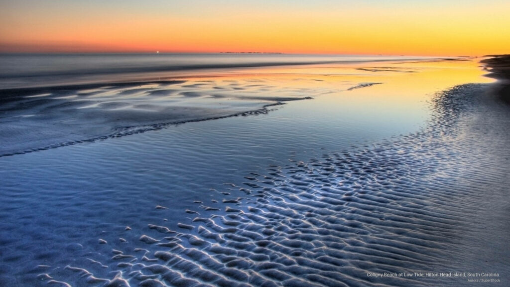 Serene Sunset Wallpaper at Coligny Beach, Hilton Head Island
