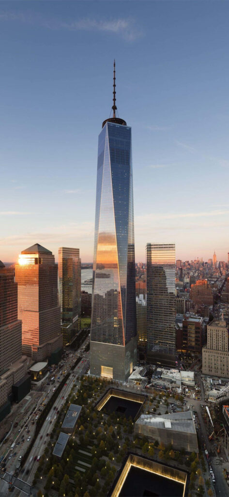 Stunning Freedom Tower Sunset: High-Angle Wallpaper Background