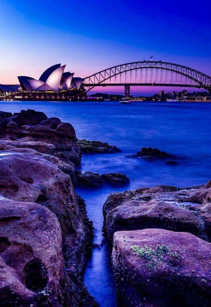 Stunning Sydney Harbour Sunset Wallpaper: Bridge & Opera House