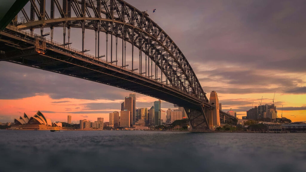 Stunning Sydney Harbour Sunset Wallpaper - Bridge & Opera House Scene