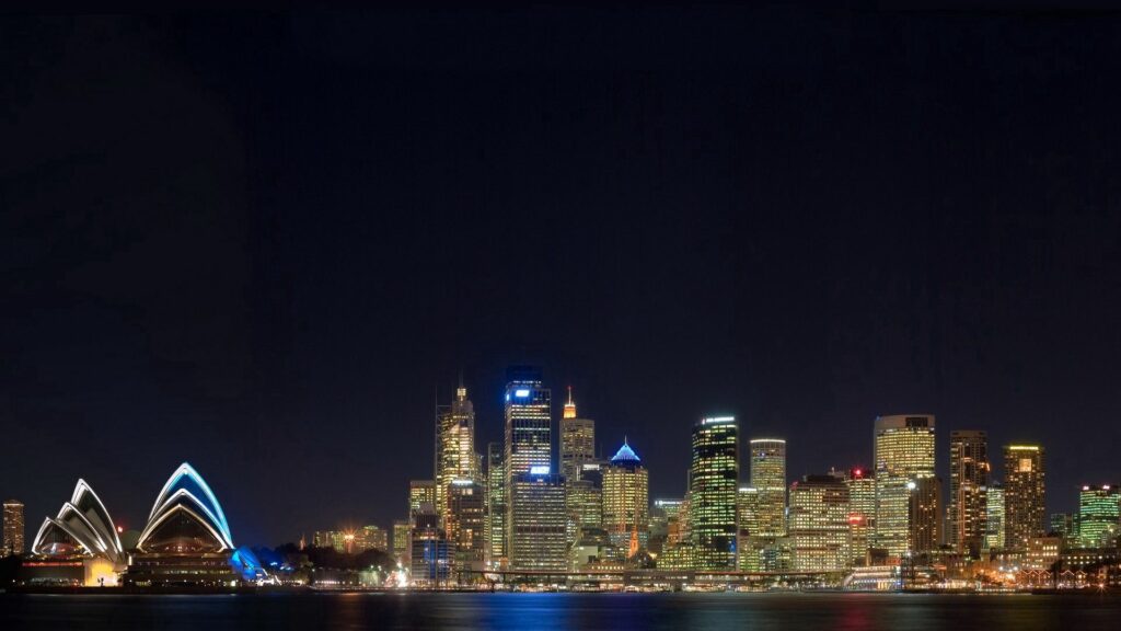 Stunning Sydney Night Skyline Wallpaper - Opera House & Harbour Glow
