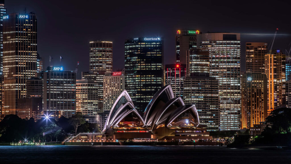 Stunning Sydney Opera House Night View Wallpaper Background