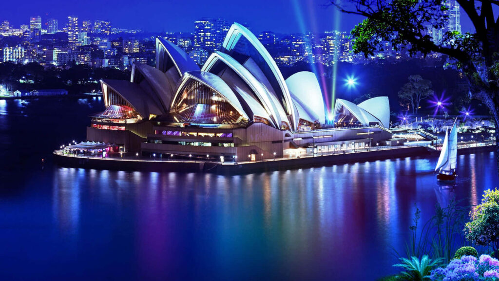 Stunning Sydney Opera House Night View - Wallpaper Background