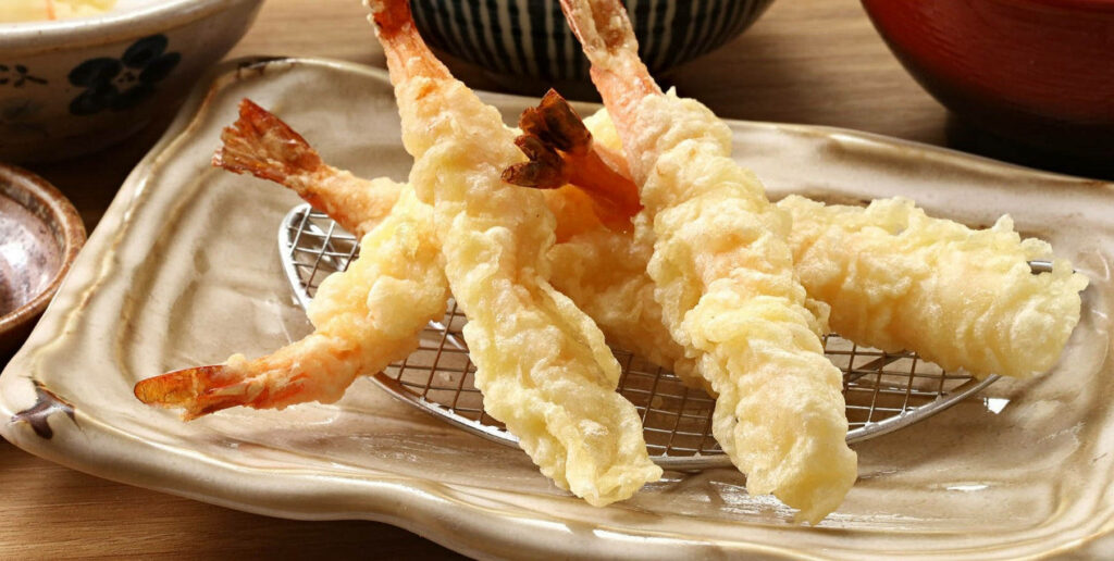 Golden Tempura Shrimp Wallpaper: A Japanese Culinary Delight
