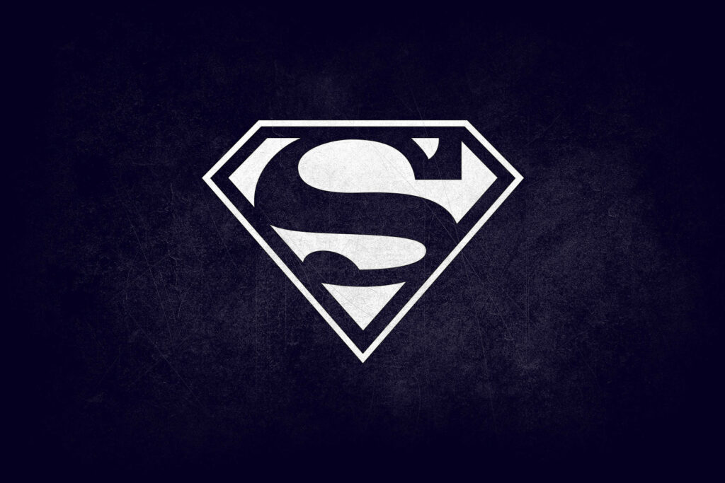 Textured Blue Superman Logo on Dark Grunge Background Wallpaper