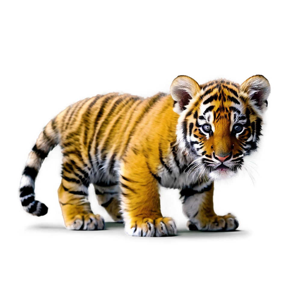 Vibrant Tiger Cub Wallpaper: Striking Orange Fur & Soft Background