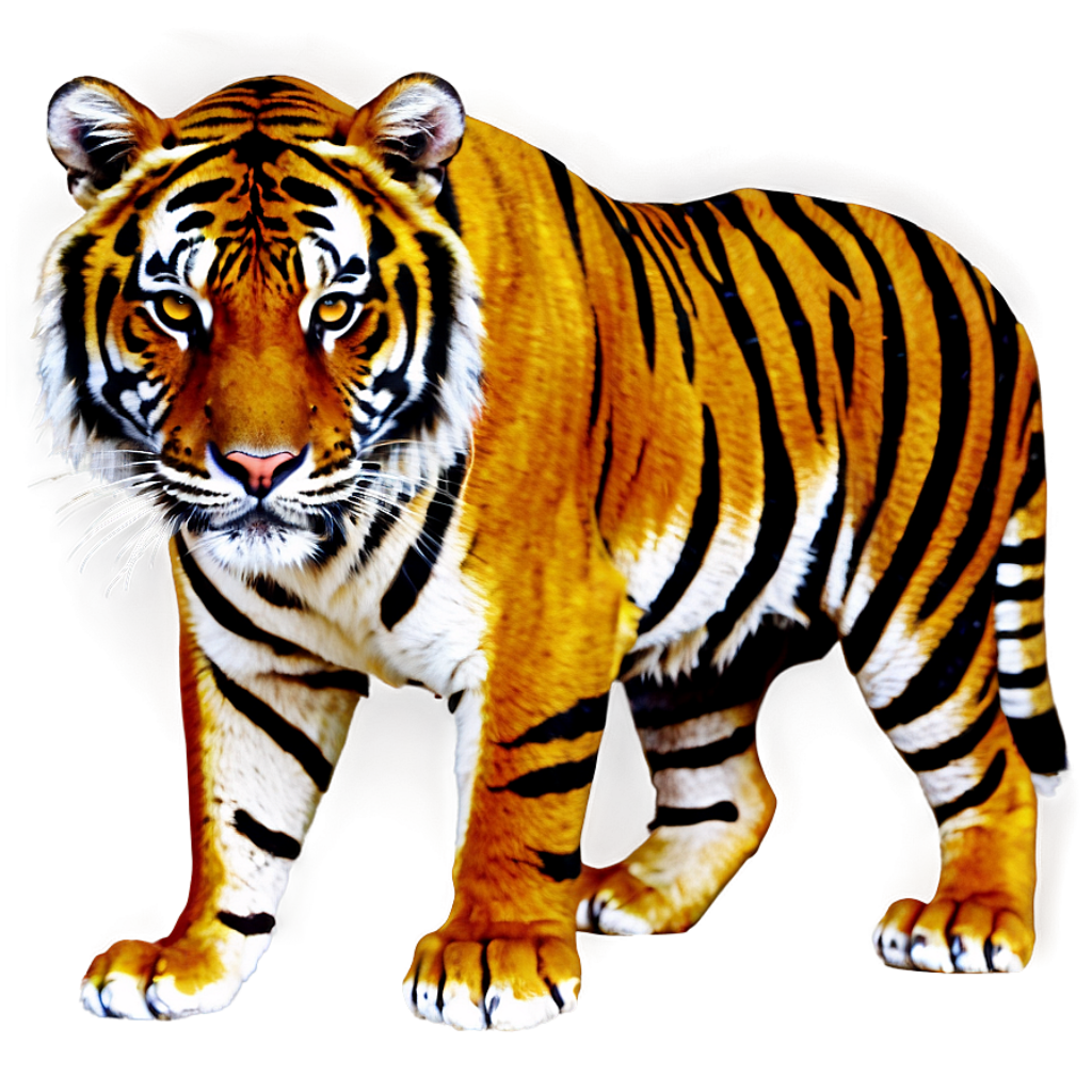 Stunning Tiger Wallpaper: Vivid Stripes & Striking Gaze Background