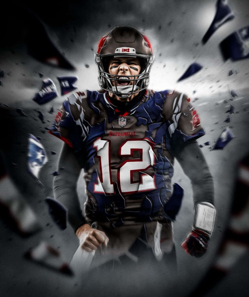 Epic Tom Brady Wallpaper: Intense Buccaneers Legend Background
