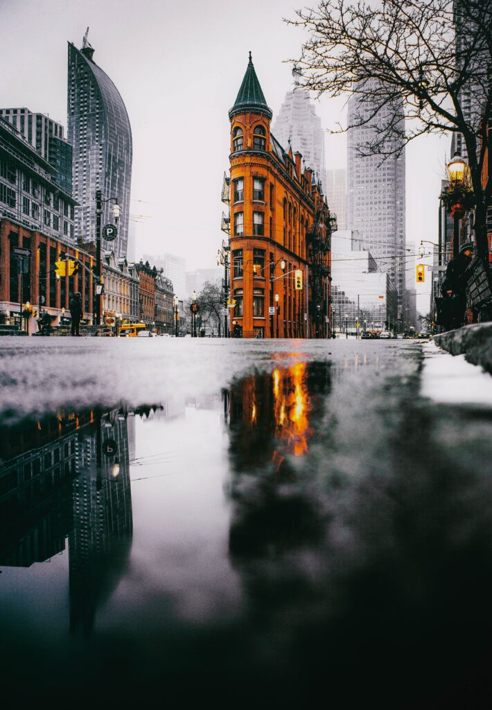Stunning Toronto Cityscape Wallpaper: Gooderham Building View