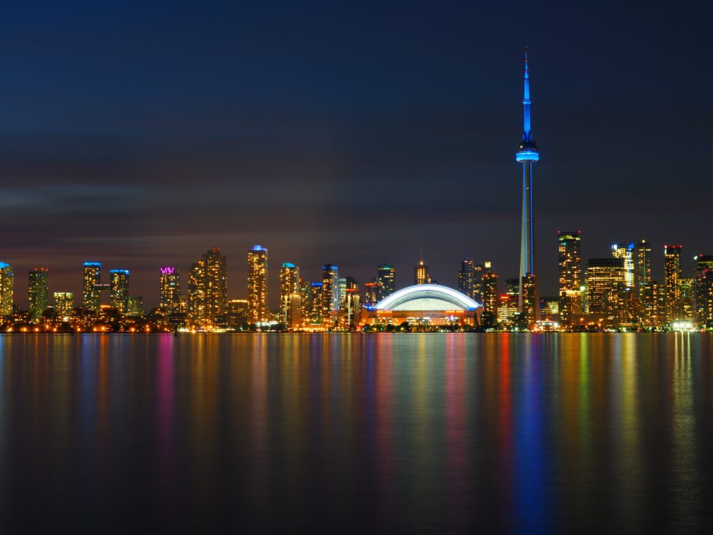 Stunning Toronto Skyline at Night - Wallpaper Background