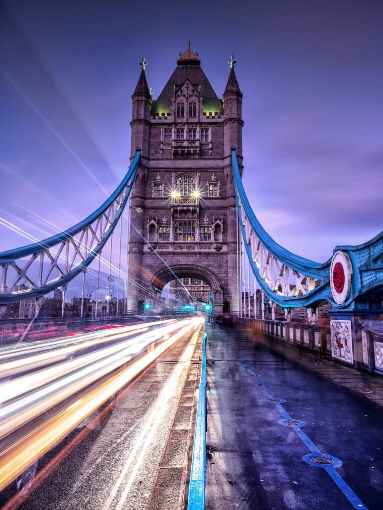 Stunning Tower Bridge Wallpaper: Long-Exposure Light Trails