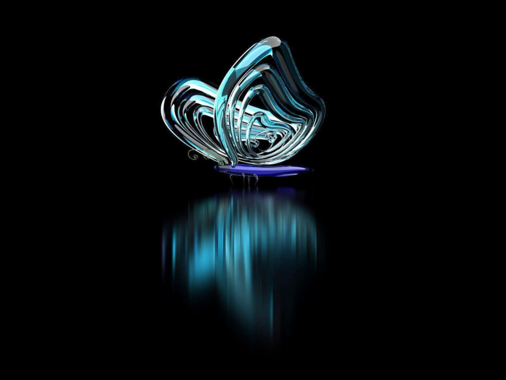 Elegant Translucent Butterfly Wallpaper on Sleek Black Background