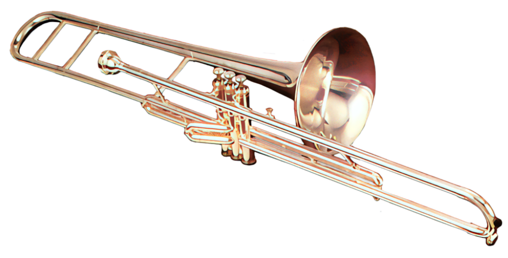 Shiny Gold Trombone PNG Wallpaper for Music-Themed Designs
